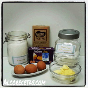 Bizcocho de chocolate sin gluten ingredientes