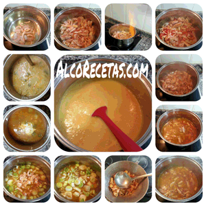 crema de marisco, paso a paso