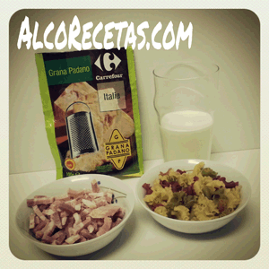macarrones carbonara en olla GM ingredientes