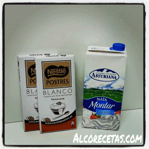 Ganache de chocolate blanco ingredientes