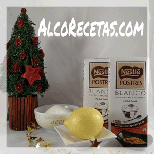 turron de chocolate blanco, coco y curri. Ingredientes