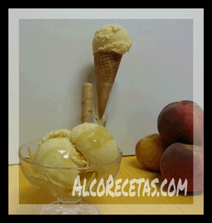 helado de melocotón