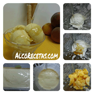 helado de melocotón