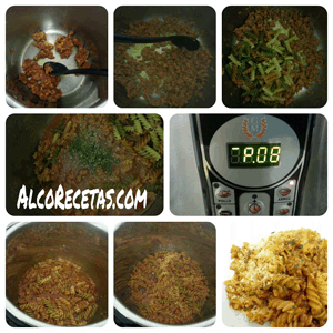 Macarrones con picadillo de chorizo en olla Gm