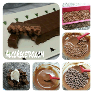 turrón crujiente de chocolate, paso a paso