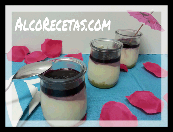 vasitos de cheesecake con arandonos