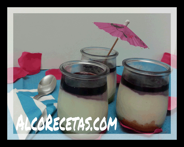 vasitos cheesecake con arándanos
