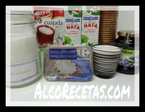 ingredientes de vasitos de cheesecake de arandanos